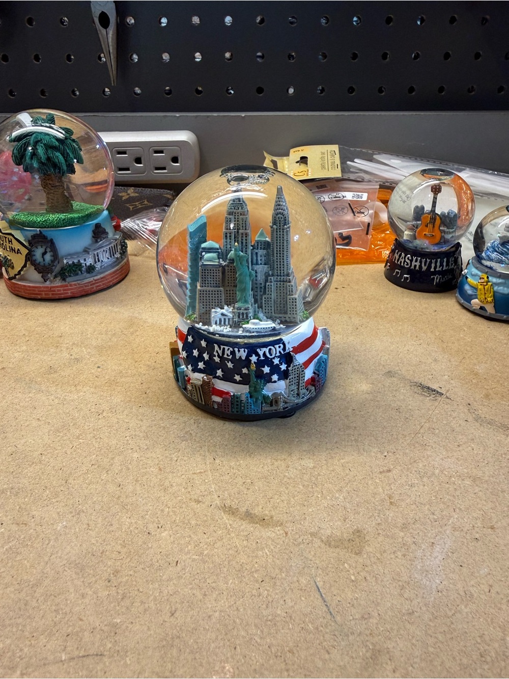 New York Skyline Snow Globe - Classic Blue & White Souvenir
